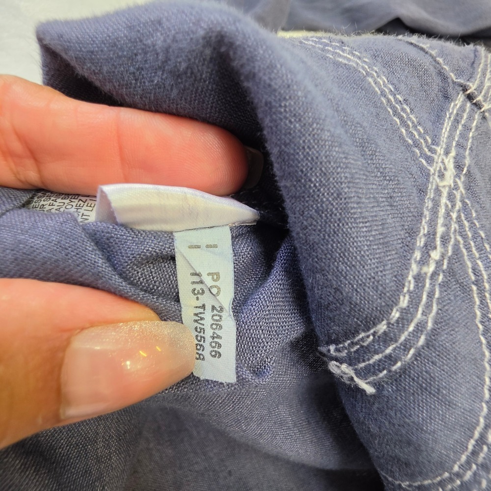 Tommy Bahama Relax Navy Blue 100% Linen Hooded Contrast Stitch Jacket Small - Picture 10 of 13